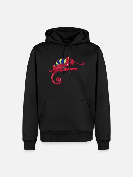chamaeleon - Männer Premium Bio Hoodie - Schwarz