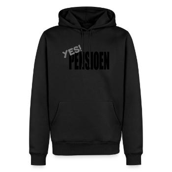 Pension - Männer Premium Bio Hoodie - Schwarz - Vorne - Nico (187cm)