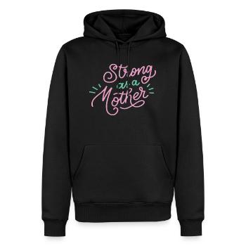 Stark wie eine Mutter | Muttertag - Männer Premium Bio Hoodie - Schwarz - Vorne - Nico (187cm)