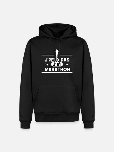 J'peux pas j'ai marathon - Sweat à capuche Premium bio Homme - noir