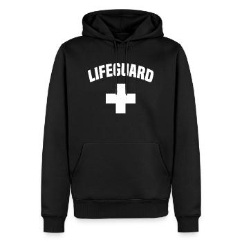 Maître nageur sauveteur - Sweat à capuche Premium bio Homme - noir - Devant - Nico (187cm)