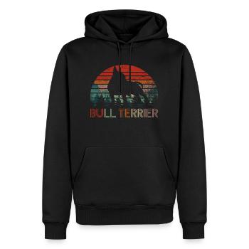 bull terrier - Sweat à capuche Premium bio Homme - noir - Devant - Nico (187cm)
