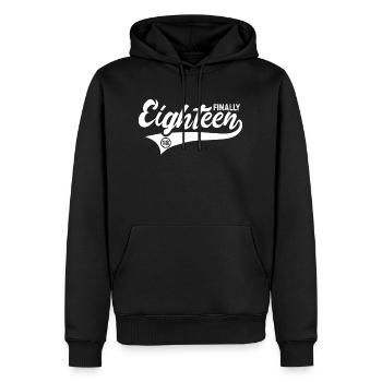 Enfin 18 ans 18 ans - Sweat à capuche Premium bio Homme - noir - Devant - Nico (187cm)