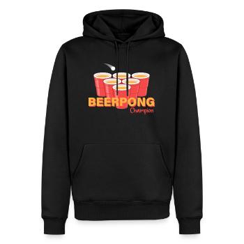 Beerpong - Trinkspiel - Männer Premium Bio Hoodie - Schwarz - Vorne - Nico (187cm)