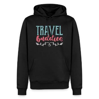 reise kumpel - Männer Premium Bio Hoodie - Schwarz - Vorne - Nico (187cm)
