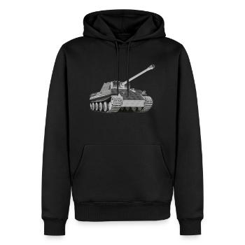 PANTHER PANZER - Sweat à capuche Premium bio Homme - noir - Devant - Nico (187cm)