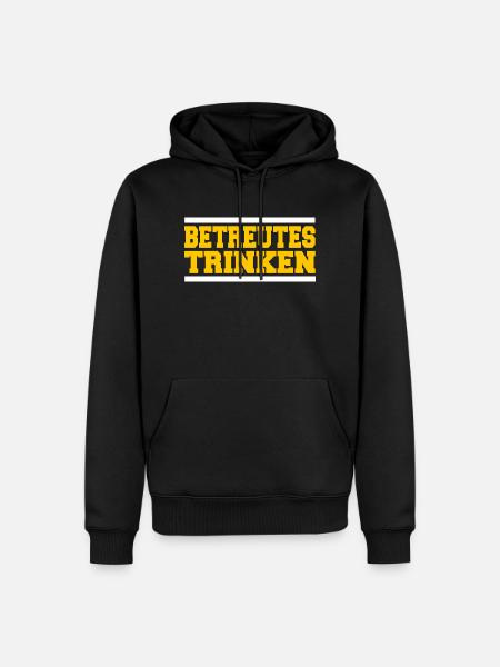 Betreutes Trinken - Männer Premium Bio Hoodie - Schwarz