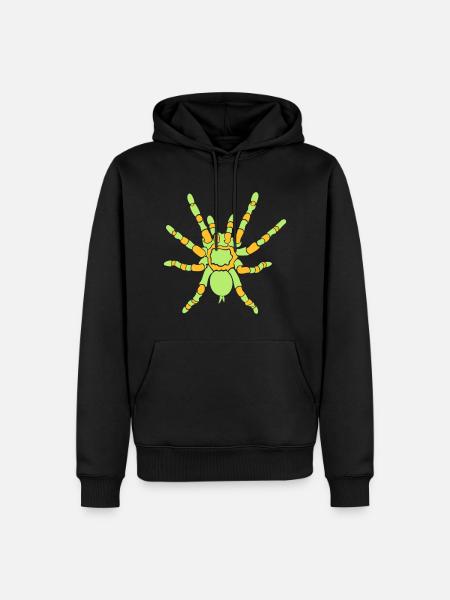 Orange Knee Tarantula - Men’s Premium Organic Hoodie - black