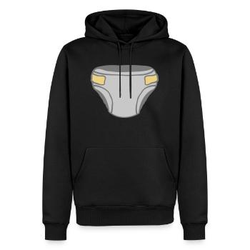 Windel Clipart Design - Männer Premium Bio Hoodie - Schwarz - Vorne - Nico (187cm)