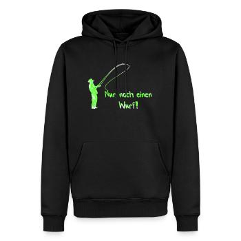 Angeln, Angler nur noch einen Wurf! - Männer Premium Bio Hoodie - Schwarz - Vorne - Nico (187cm)