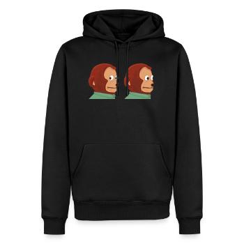 Lustiges Affenpuppen-Meme - Männer Premium Bio Hoodie - Schwarz - Vorne - Nico (187cm)