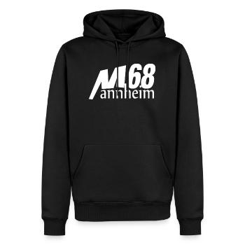 Mannheim Monnem - Männer Premium Bio Hoodie - Schwarz - Vorne - Nico (187cm)