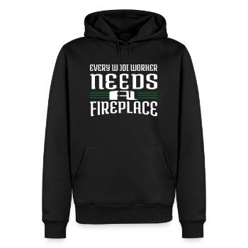humor carpenter saw hearbeat - Männer Premium Bio Hoodie - Schwarz - Vorne - Nico (187cm)