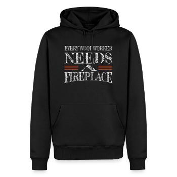 tshirts charpentier funshirt cadeau charpentier - Sweat à capuche Premium bio Homme - noir - Devant - Nico (187cm)