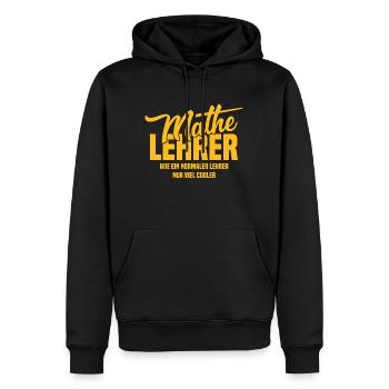 Mathelehrer - Wie ein normaler Lehrer nur cooler - Männer Premium Bio Hoodie - Schwarz - Vorne - Nico (187cm)