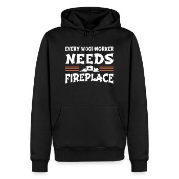 charpentier tshirts apprenti menuisier - Sweat à capuche Premium bio Homme - noir - Devant - Nico (187cm)