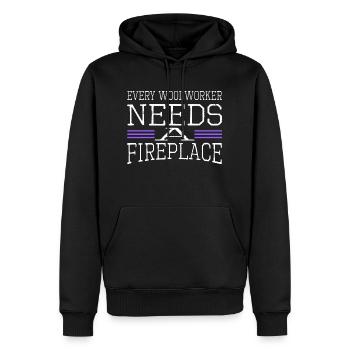 drôle de design d’artisans - Sweat à capuche Premium bio Homme - noir - Devant - Nico (187cm)