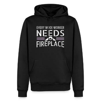 menuiserie funshirt humour cadeau menuisier - Sweat à capuche Premium bio Homme - noir - Devant - Nico (187cm)