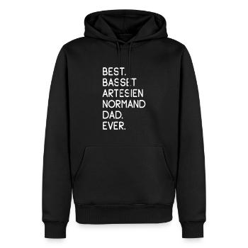 Basset Artésien Normand Dad - Männer Premium Bio Hoodie - Schwarz - Vorne - Nico (187cm)