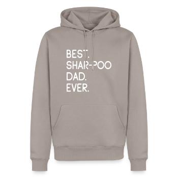 Shar-Poo Dad - Männer Premium Bio Hoodie - Taupe - Vorne - Nico (187cm)