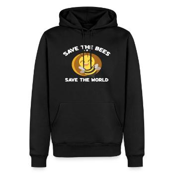 Save the Bees Save the World - Männer Premium Bio Hoodie - Schwarz - Vorne - Nico (187cm)