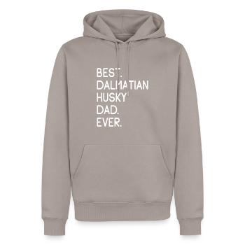 Dalmatian Husky Dad - Männer Premium Bio Hoodie - Taupe - Vorne - Nico (187cm)