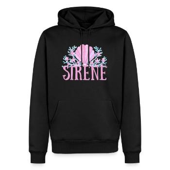 sirène couronne coquillages - Sweat à capuche Premium bio Homme - noir - Devant - Nico (187cm)