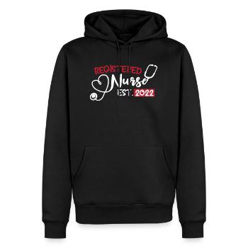 Infirmier - Sweat à capuche Premium bio Homme - noir - Devant - Nico (187cm)