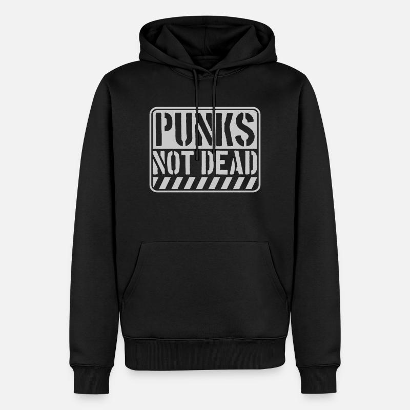 punks not dead Zitat - Männer Premium Bio Hoodie - Schwarz