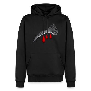 rote Tränen, red teardrops - Männer Premium Bio Hoodie - Schwarz - Vorne - Nico (187cm)