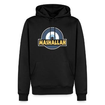 Nazar - Männer Premium Bio Hoodie - Schwarz - Vorne - Nico (187cm)