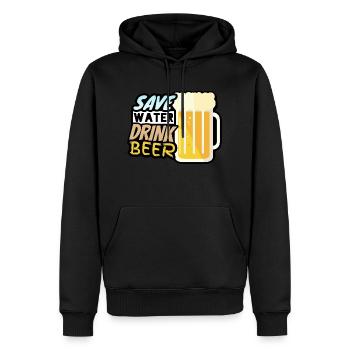 Holz des Bieres - Männer Premium Bio Hoodie - Schwarz - Vorne - Nico (187cm)