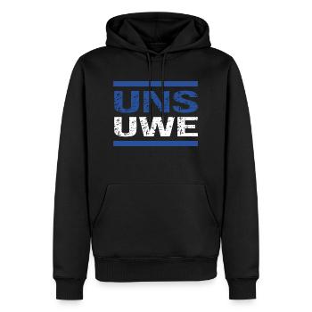 Uns Uwe - Sweat à capuche Premium bio Homme - noir - Devant - Nico (187cm)