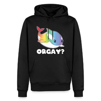 Orca Regenbogen LGBTQ Geschenk - Männer Premium Bio Hoodie - Schwarz - Vorne - Nico (187cm)