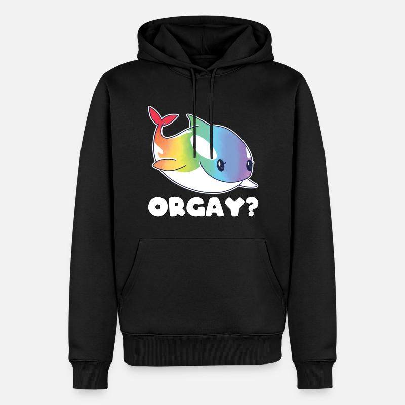 Orca Regenbogen LGBTQ Geschenk - Männer Premium Bio Hoodie - Schwarz