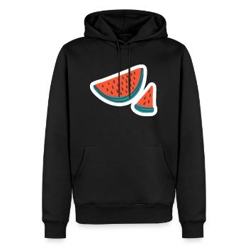 Melone - Männer Premium Bio Hoodie - Schwarz - Vorne - Nico (187cm)