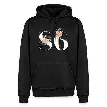 86-jähriges Jubiläum in voller Blüte (Geschenk von 86 Jahren) - Männer Premium Bio Hoodie - Schwarz - Vorne - Nico (187cm)
