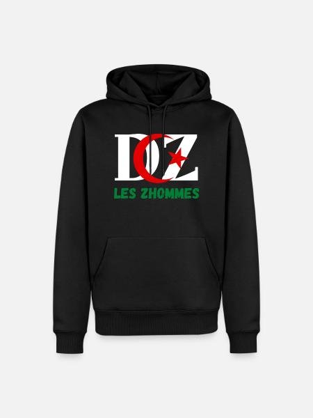 DZ Les Zhommes Algérie - Sweat à capuche Premium bio Homme - noir