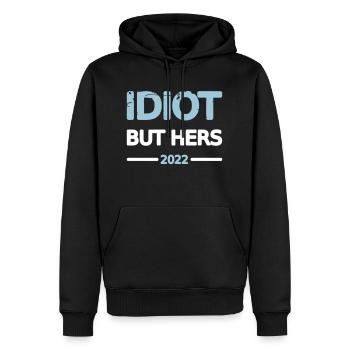 Idiot Couple 2022 Homme Design Motif Grunge Vecteur - Sweat à capuche Premium bio Homme - noir - Devant - Nico (187cm)