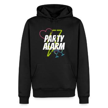 Party Alarm | Partyshirt | Shirt für Parties - Männer Premium Bio Hoodie - Schwarz - Vorne - Nico (187cm)