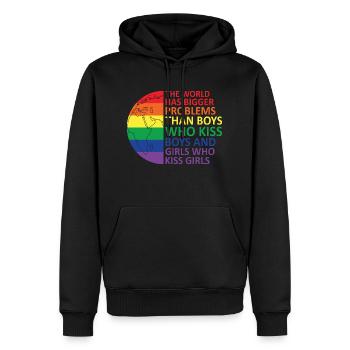 LGBTQ Nonbinary Coloré Rainbow Flag LGBTQ + Pride - Sweat à capuche Premium bio Homme - noir - Devant - Nico (187cm)