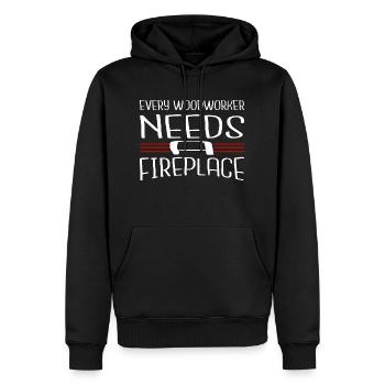lumber blogger wood - Männer Premium Bio Hoodie - Schwarz - Vorne - Nico (187cm)