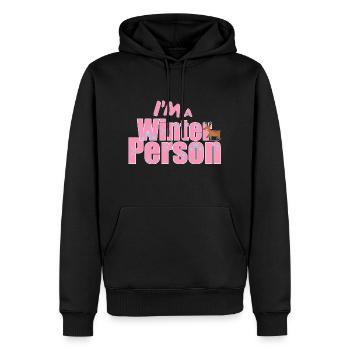 Winter - Winterspruch - Männer Premium Bio Hoodie - Schwarz - Vorne - Nico (187cm)