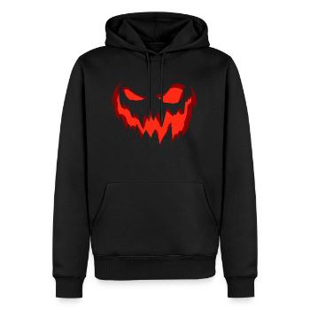 Effrayant visage de citrouille effrayant Halloween - Sweat à capuche Premium bio Homme - noir - Devant - Nico (187cm)