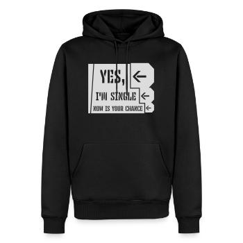 célibataire maintenant votre chance - Sweat à capuche Premium bio Homme - noir - Devant - Nico (187cm)
