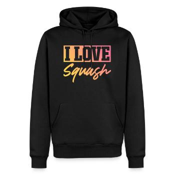 I love squash - Men’s Premium Organic Hoodie - black - Front - Nico (187cm)