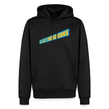 fight like ukrainians Zitat - Männer Premium Bio Hoodie - Schwarz - Vorne - Nico (187cm)