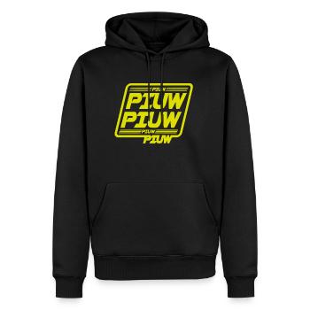 Piuw Piuw galaxy wars - Men’s Premium Organic Hoodie - black - Front - Nico (187cm)