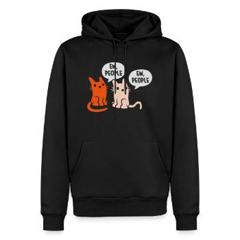 ew people chats animaux de compagnie - Sweat à capuche Premium bio Homme - noir - Devant - Nico (187cm)