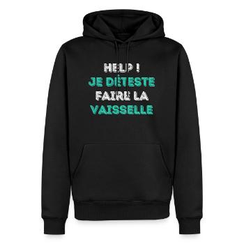Detests the dishes - Special Edition - Men’s Premium Organic Hoodie - black - Front - Nico (187cm)